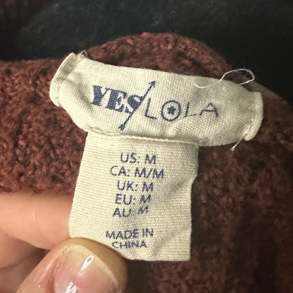 Yes Lola Maroon Cowl Neck Sweater (M) - Picture 4 of 4